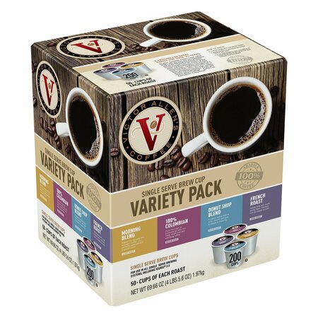 Victor Allen's Coffee Variety Pack (Morning Blend, 100% Colombian, Donut Shop Blend, and French Roast), 200 Count, Single Serve Coffee Pods for Keurig -  FG015523